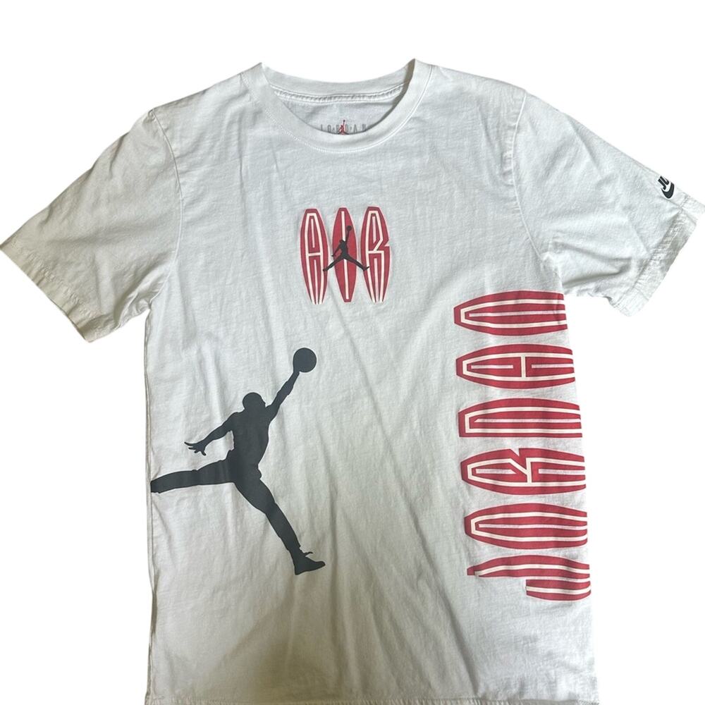 Jordan White Red Short Sleeve Tee Jumpman Logo Size XL